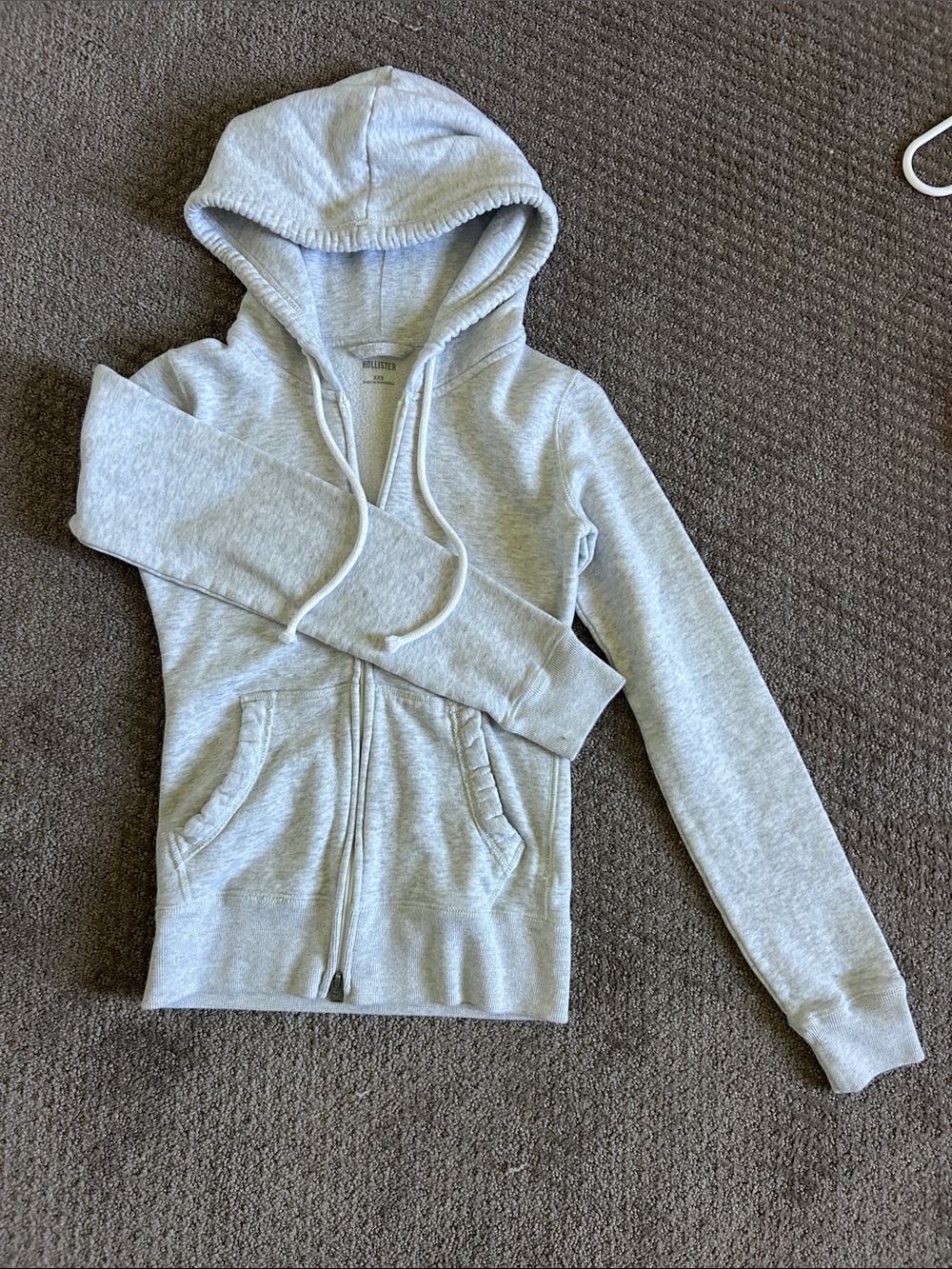 Hollister Light Gray Zip-Up Hoodie